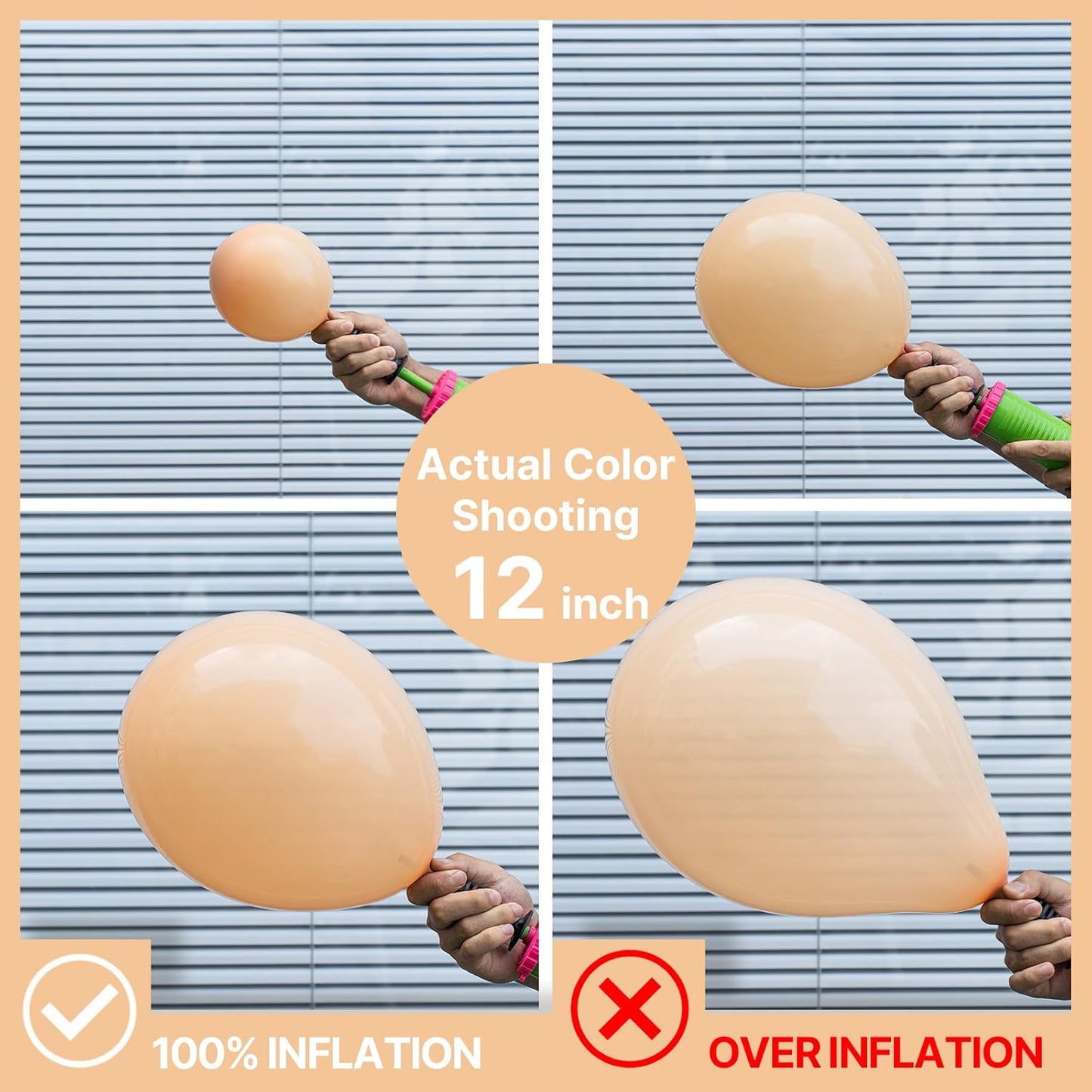 PartyWoo Nude Balloons - 101pcs 12 Inch Apricot Latex Helium Balloons for Boho Theme Celebrations