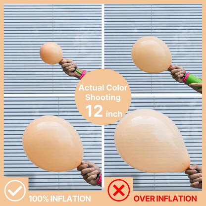 PartyWoo Nude Balloons - 101pcs 12 Inch Apricot Latex Helium Balloons for Boho Theme Celebrations