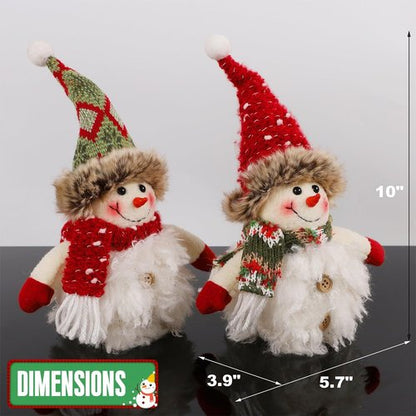 Juegoal Lighted Snowman Figurines - 10 Inch Christmas Table Decorations | Battery Operated Holiday Ornaments