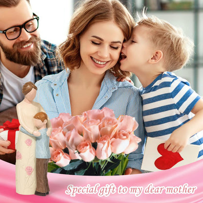 Yuideary Gifts for Mom from Son, Mother and Son Figurines, Hand Painted Figure, for Mothers Day, Birthday, Thanksgiving or Christmas.