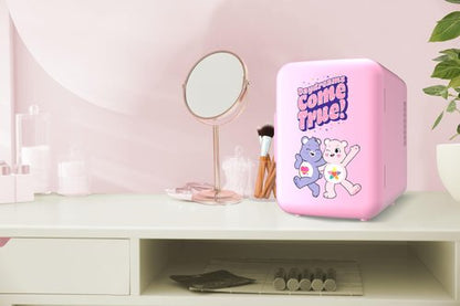 Care Bears Mini Beauty Fridge - 4L Portable Skincare Cooler, Fits 6 Soda Cans, Adorable Daydreams Come True Design, Perfect for Makeup, Creams, and Serums