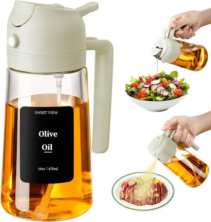 Skiennix Oil Sprayer - 16oz Glass Dispenser for Cooking | Perfect for Air Fryer, Salad & BBQ