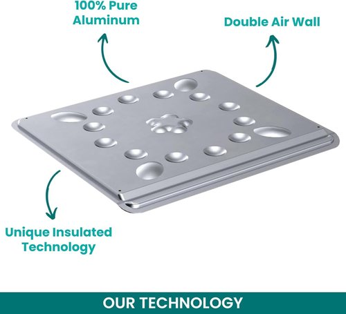 Baker's Secret Cookie Sheet - Pure Aluminum Insulated, Commercial Grade, 16" Extra Thick