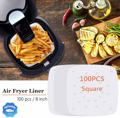 Square Air Fryer Accessories by [Brand Name] - 8 Inch XL Compatible with Philips, Cosori, Ninja | Fits 3.6QT-6.8QT Models