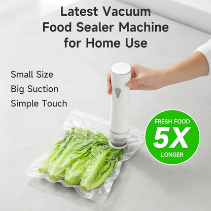 Skiennix Handheld Vacuum Sealer - Keep Food Fresh 5X Longer | Compact Design with 30 Reusable Pouches