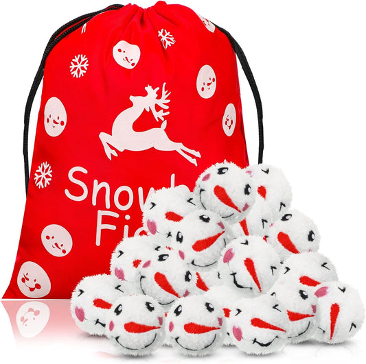 Skiennix 48-Piece Christmas Snowball Set - 2.4-Inch Plush Snowman Indoor Decorations | Winter Decor