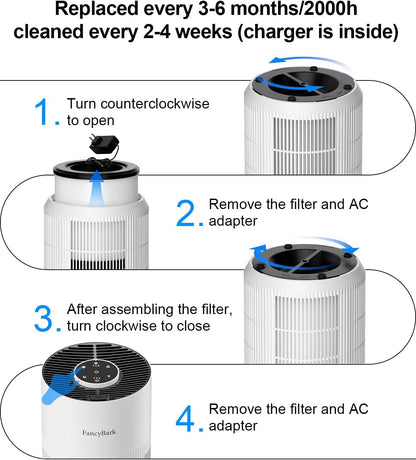 Skiennix H14 True HEPA Air Purifier - Ultra-Quiet Bedroom Cleaner for Up to 1250 Ft² | White with Aroma Function