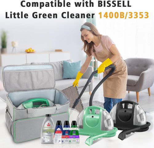 Bissell Carry Bag - Large Storage Case for Little Green Machine 1400B | Organizer for Carpet Cleaner & Tools - Grey