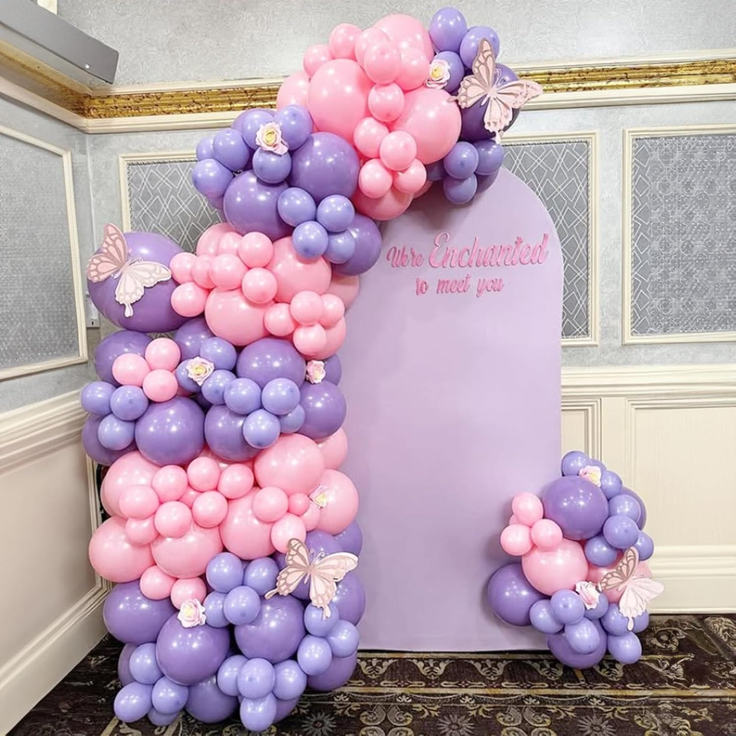 Regine Switzerland 60 PCS Pink & Purple Balloons - 12 Inch Metallic Latex for Princess Birthday & Baby Shower Decorations