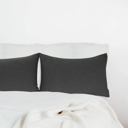 Stretch Pillowcases - Micro Jersey Knit & Ultra Soft Grey Pillow Cases, Standard Size - Set of 2, Heather Gray