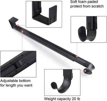 Myfolrena Wreath Hanger - Adjustable Door Hook for 15-24 Inch Wreaths | Holds Up to 20 lbs (Black)