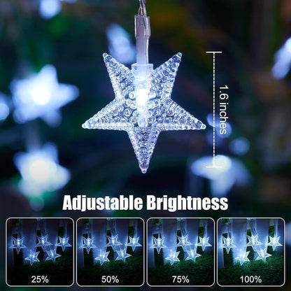 Brightown Star String Lights - 2 Pack 17 ft 50 LED Waterproof Fairy Lights with Remote & Timer | Perfect for Bedroom, Patio & Wedding Decor