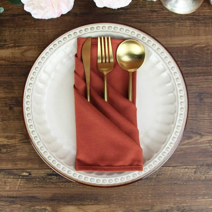 Cinnamon Solid Color Cotton-Blend Dinner Napkins Set of 12, 17 x 17 in