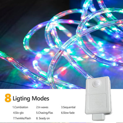 Skiennix 150ft LED Rope Lights - Connectable & Flexible Tube Lighting with 8 Modes | Waterproof for Indoor & Outdoor Use (Multicolor)