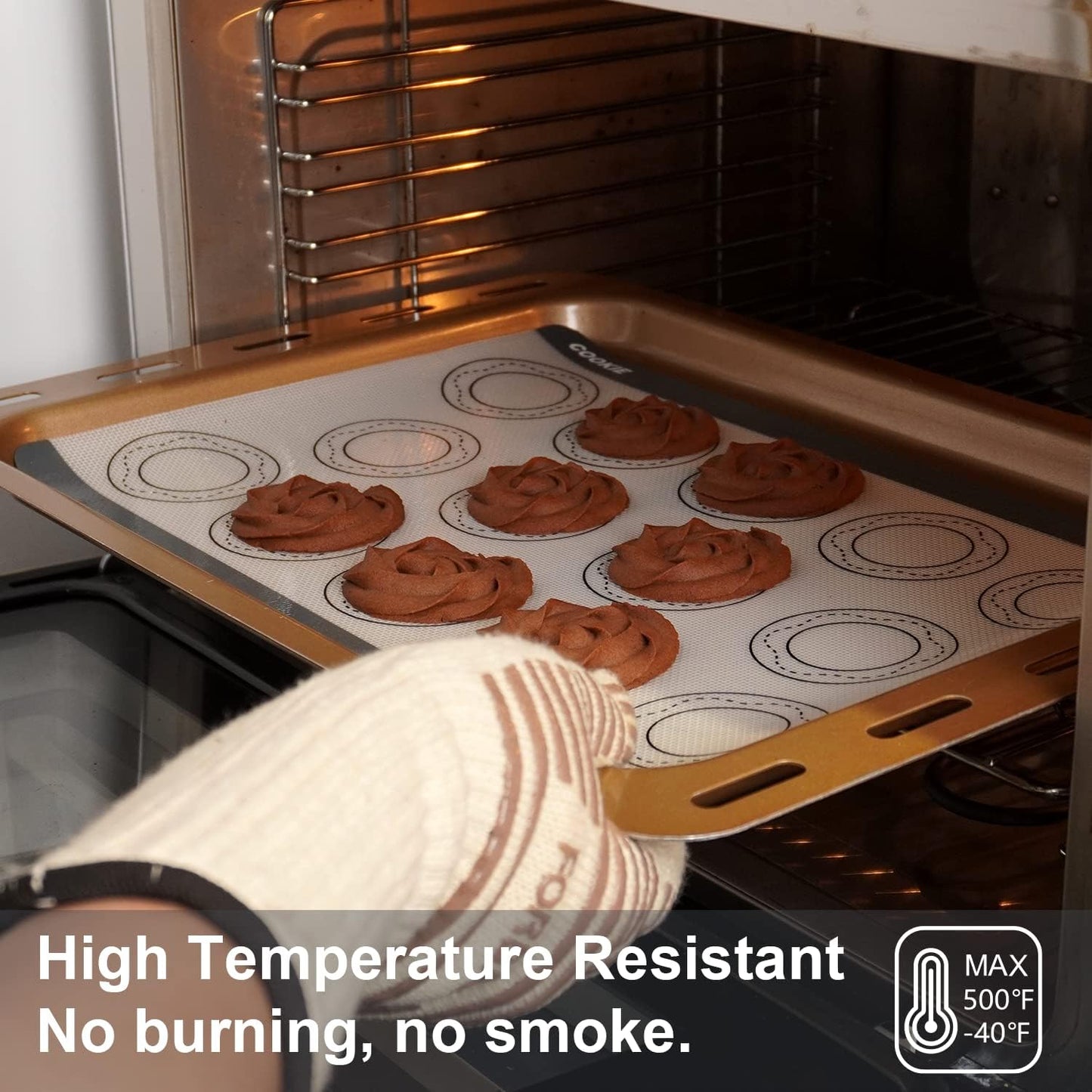 Skiennix Non-Stick Silicone Baking Mats - Premium Food Safe & Heat Resistant | Half Sheet Size (16.5" x 11.6")