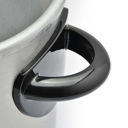 6 Quart Oval Slow Cooker, Stainless Steel Finish, Glass Lid, Adjustable Temp, Perfect for Families and Gatherings Entertaining, Silver