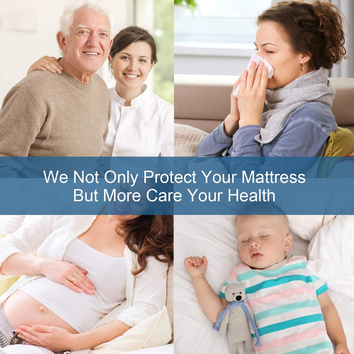 Queen Mattress Protector - Waterproof Quilted Cover with Ultra Soft Surface | Fits Mattresses Up to 14 Inches