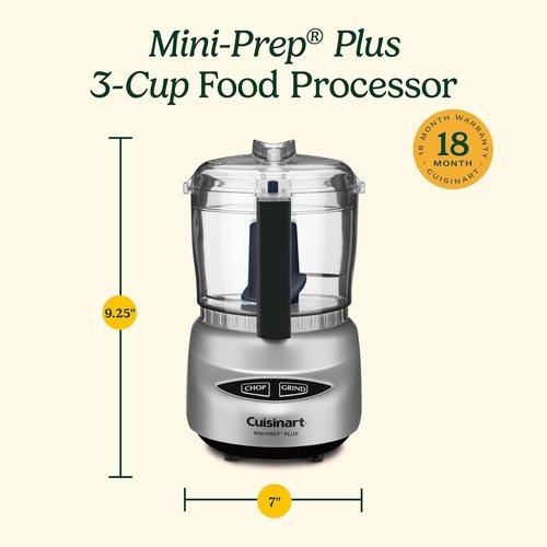 Cuisinart Mini-Prep Plus Food Processor - 24-Ounce Bowl, Stainless Steel Blade for Chopping Herbs & Vegetables
