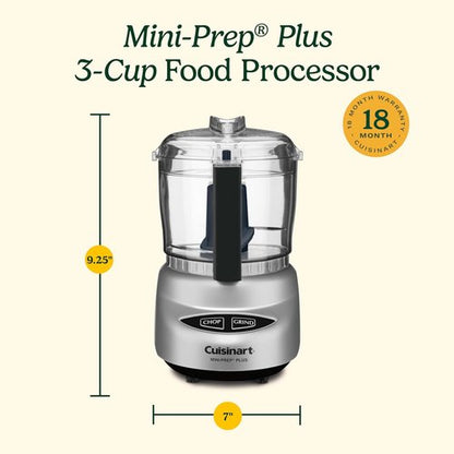 Cuisinart Mini-Prep Plus Food Processor - 24-Ounce Bowl, Stainless Steel Blade for Chopping Herbs & Vegetables