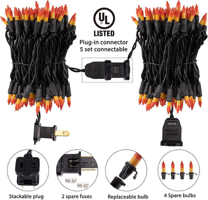 Minetom 25Ft. Candy Corn Mini Halloween String Lights - 100-Count, Waterproof & Connectable, 2 Pack