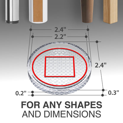 X-Protector Furniture Cups - 8 PCS 2.2" - Non Slip Furniture Pads for Hardwood Floors - Transparent Floor Protectors - Bed Stoppers to Prevent Sliding - Keep Furniture from Sliding on Floor! (Round)