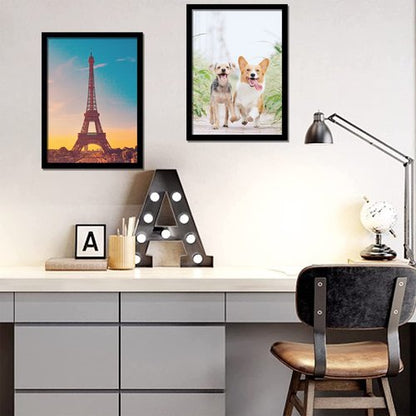 icariery 16x24 Picture Frame Set of 2, Black Photo Frames High Transparent Wall Gallery Desktop Horizontal Vertical for Canvas Collage Photo Poster Certificate 16 x 24 inches