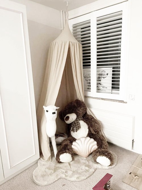 Kids Bed Canopy Breathable Cotton Soft Cover Net for Crib Reading Nook Curtain Hanging Round Play Tent Nursery Bedding Play Room Decor