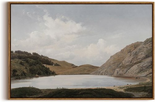 InSimSea Framed Canvas Wall Art - Vintage Lakeside Nature Decor for Living Room | Large 20"x30" Prints