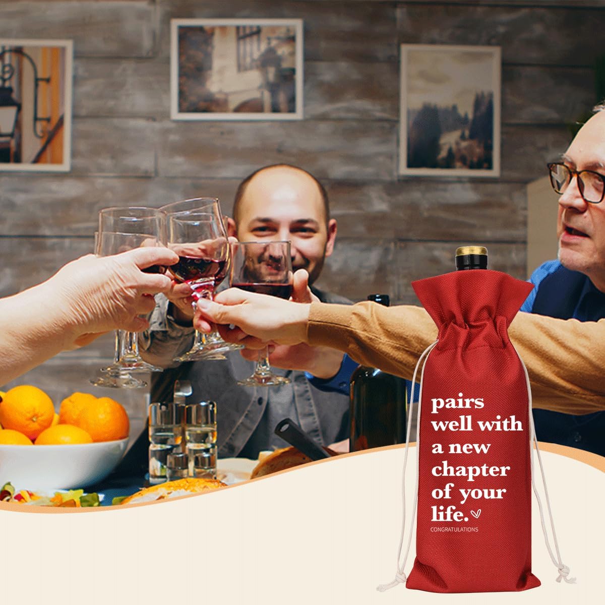 Red Funny New Chapter Wine Bag New Beginnings Gifts for Women Men Farewell Gifts for Friends Going Away Gifts for Coworkers Women Men Moving Away Gifts for Friends New Teacher Gifts