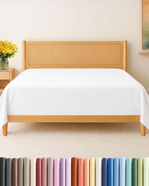 King Size Flat Sheet | Ultra-Soft Hotel Quality Bedding - Breathable, Cooling & Easy-Care - White