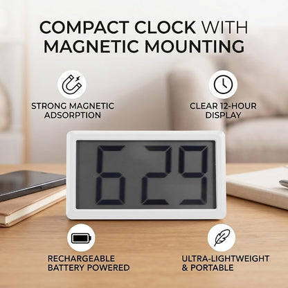 Magnetic Battery-Operated Digital Clock for Fridge, Locker, Cabinet