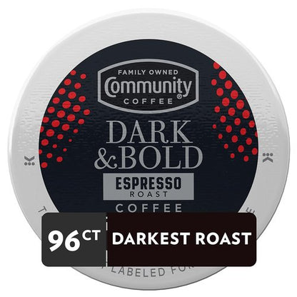 Community Coffee Dark & Bold Espresso Roast Pods - 96 Count for Keurig 2.0 | Rich Flavor & Convenience