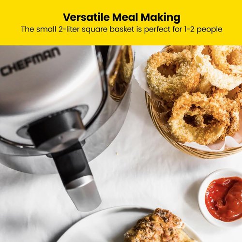 CHEFMAN 2 Qt Compact Air Fryer - Healthy Cooking with Adjustable Temperature & Timer | Nonstick, BPA-Free, Black