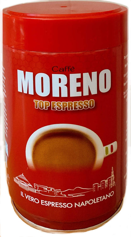 Coffee Ground Espresso Made in Italy Caffe Moreno Top Espresso 8.8 oz - 250 g. Il Vero Espresso Napoletano.