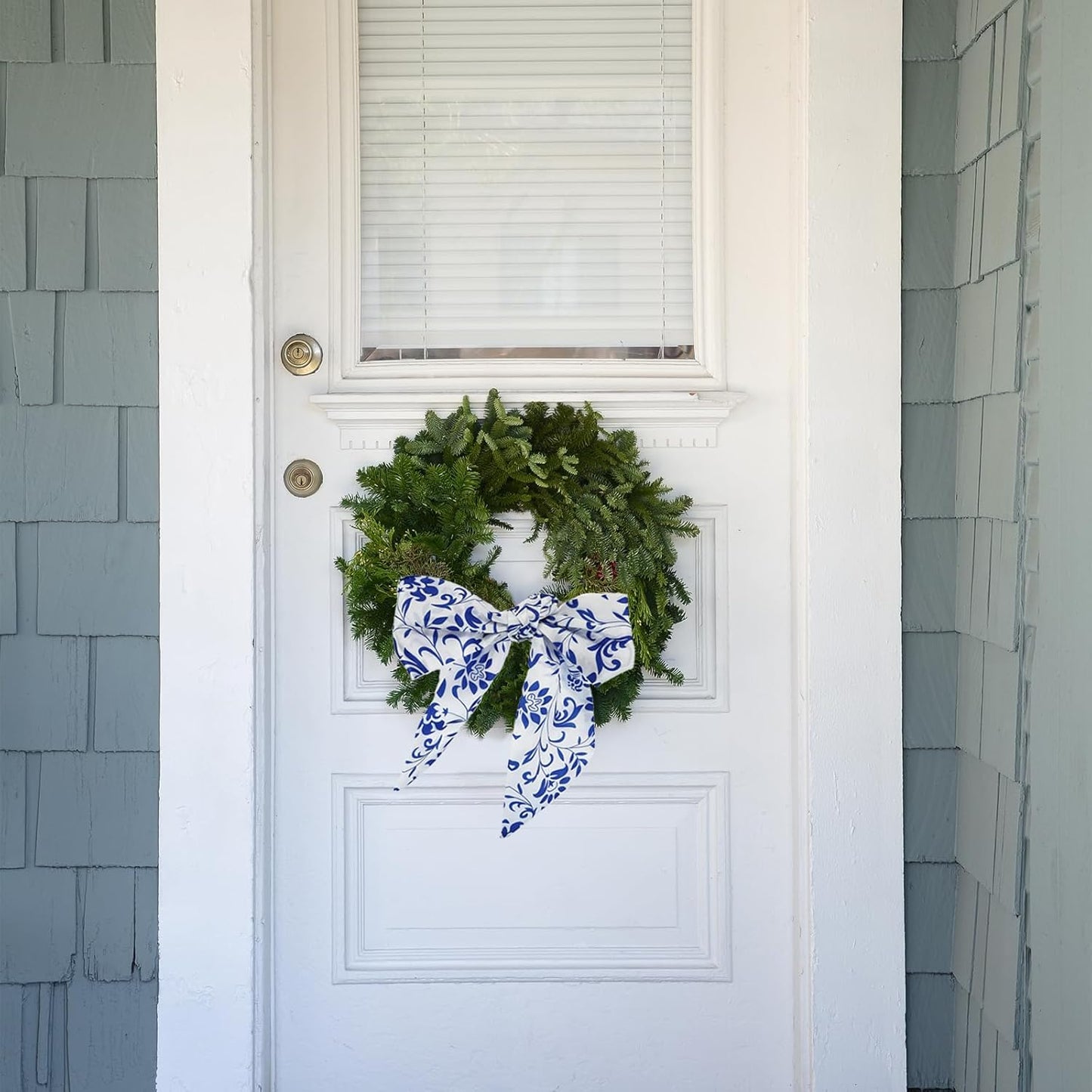 Skiennix Wreath Sash - Elegant Ribbon Decor for Front Door | 2-Piece Set for Weddings & Parties