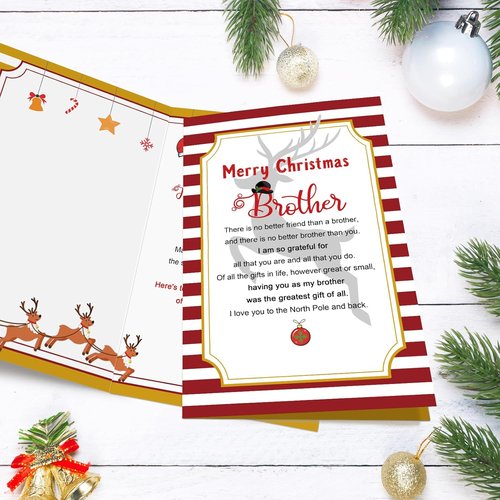 Chenive | Merry Christmas Card for Brothers - Heartfelt Holiday Greeting Card Gift