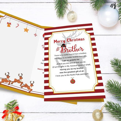 Chenive | Merry Christmas Card for Brothers - Heartfelt Holiday Greeting Card Gift