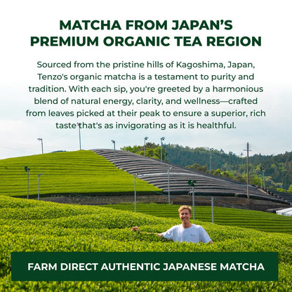 Tenzo Matcha Green Tea Powder - USDA Organic Premium Grade - Authentic Japanese Matcha Tea - Latte Powder - BetterBoost (1.06 Ounce)