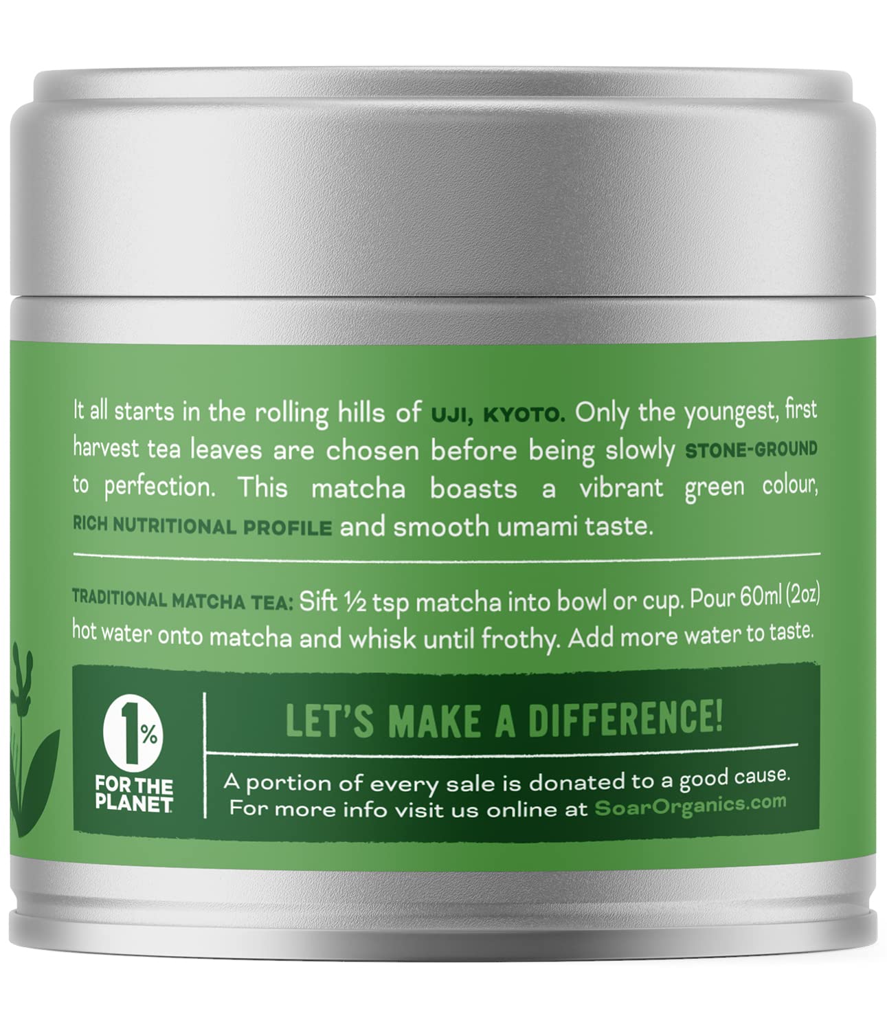 Soar Organics - Uji Ceremonial Grade Matcha Green Tea Powder - Authentic Japanese Origin (1 oz)