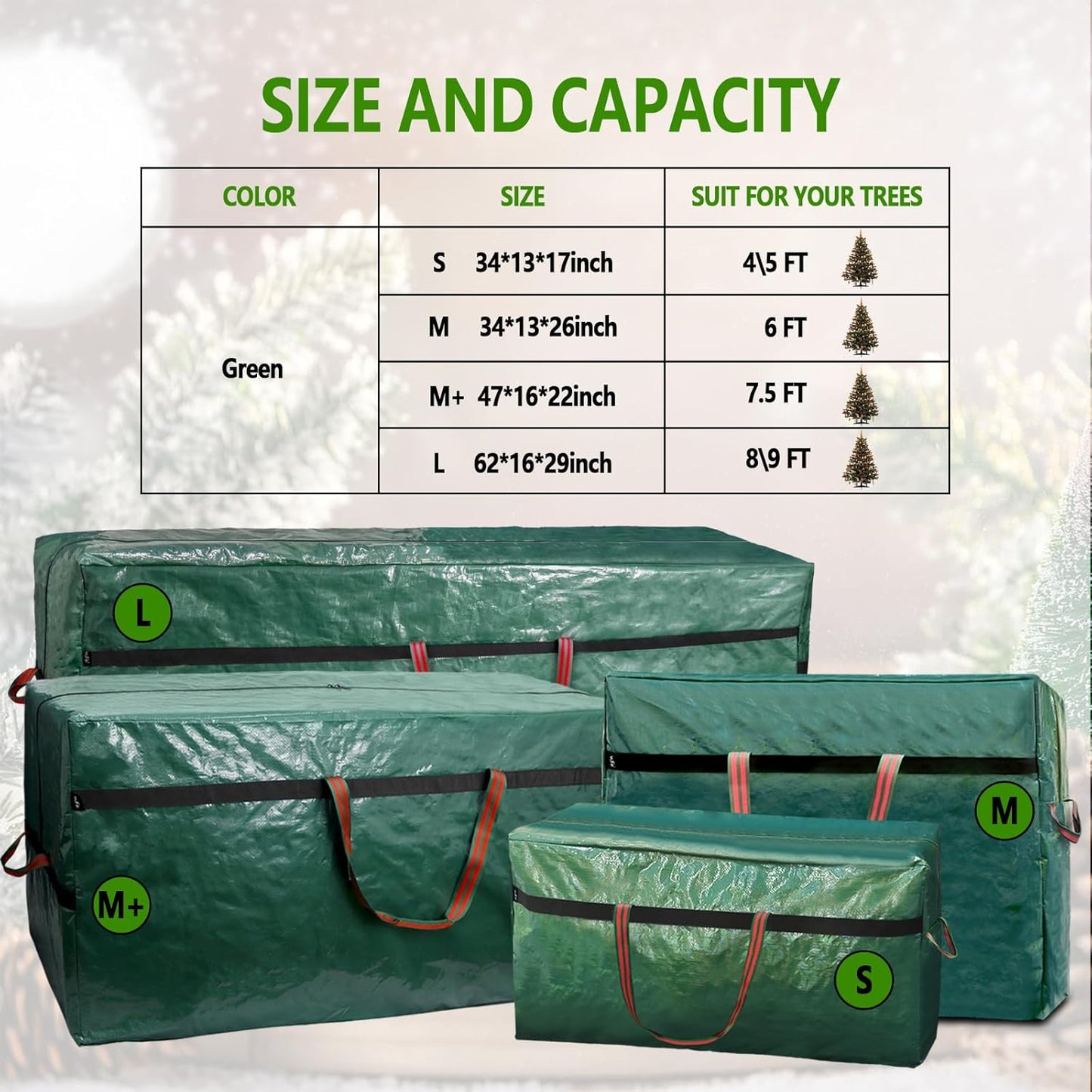 Skiennix Christmas Tree Storage Bag - Waterproof & Tearproof for 7FT/6FT Trees | Easy Transport & Organization