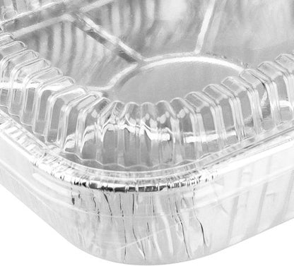 Aluminum Foil Pans - 40 Pack 7.8" Square Disposable Containers with Clear Lids for Cooking & Baking