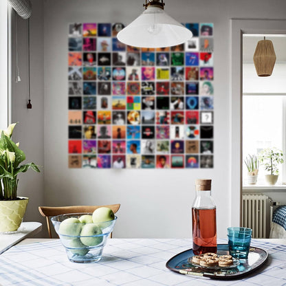 Art·Zone 100 Pcs 5x5 Inch | Wall Collage Kit for Bedroom Decor, Music & Album Covers