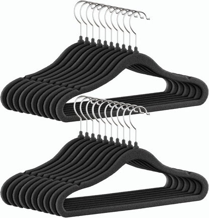 GoodtoU Kids Velvet Hangers - Non-Slip Black Infant Closet Hangers | Perfect for Organizing Baby Clothes