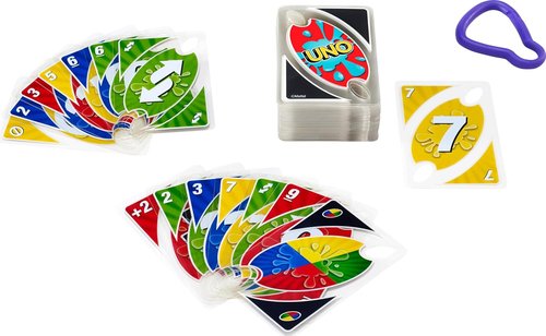 Mattel Games UNO Splash Card Game - Waterproof Cards & Portable Clip for Travel | Perfect for Camping & Game Nights