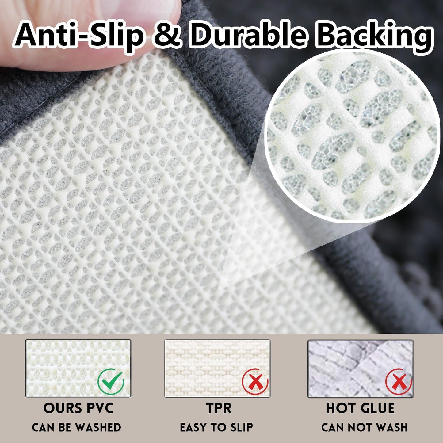 Skiennix Bathroom Rug Set - Extra Thick, Absorbent & Non-Slip | Soft Plush, Dark Grey, 2-Piece