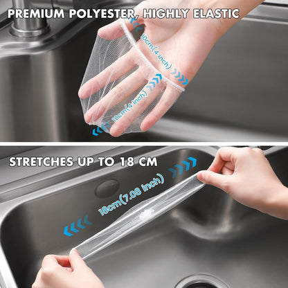 Skiennix Kitchen Sink Strainer Mesh Bags - 200 Pack Anti-Clogging Disposable Drain Covers | Fits Most Strainers (4.0 x 4.0 Inch)