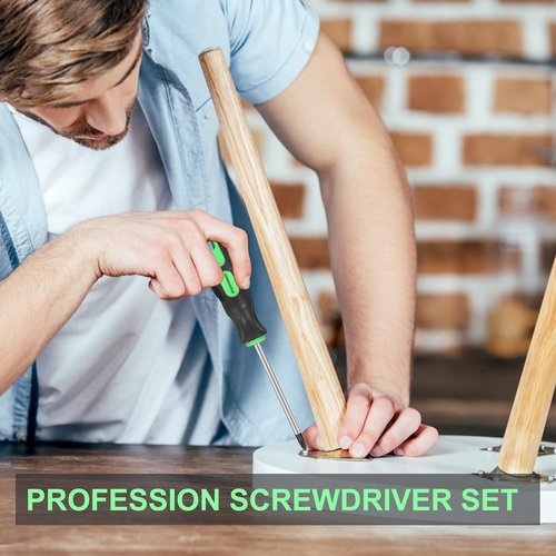 GURADESIGN 7-Piece Magnetic Screwdriver Set - Professional Cushion Grip | 4 Phillips & 3 Flat