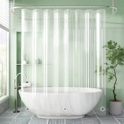 AmazerBath Shower Curtain Liner - Waterproof Clear PEVA with 3 Magnets & 12 Rustproof Grommets | 72x72 Inches