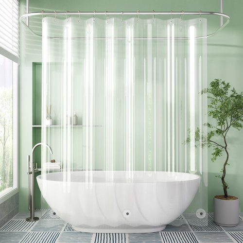 AmazerBath Extra Long Shower Curtain Liner, Clear Shower Curtain Liners 96 Length, 72x96 Inches Plastic Shower Curtain Liner, Cute PEVA Tall Shower Liner, Bathroom Shower Curtain Liners with 3 Magnets