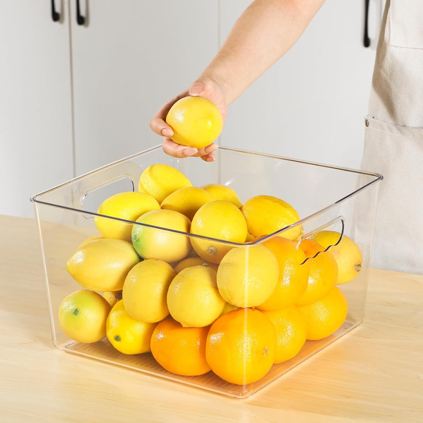 Vtopmart Extra Large Clear Plastic Storage Bins - 11x11 Cube Acrylic Organizers for Home & Pantry